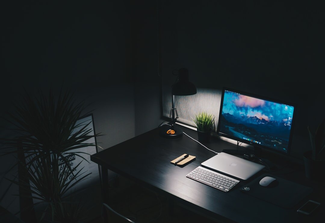 mystery writer desk setup